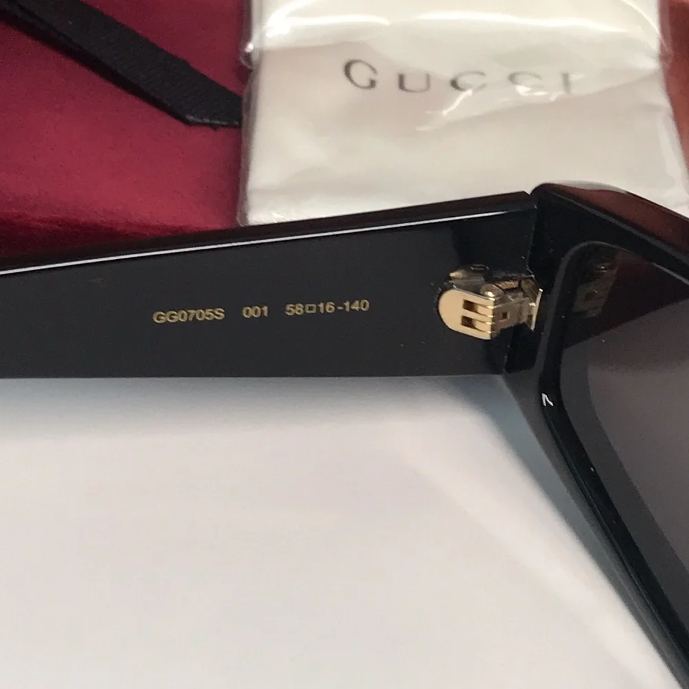 New Authentic Gucci Black Sunglasses GG0705s 001